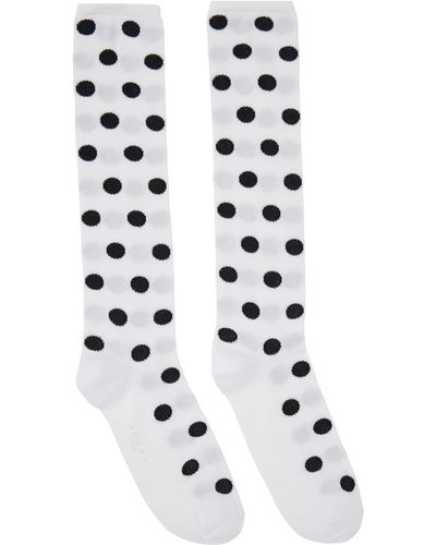 Marni White & Black Polka Dots Socks