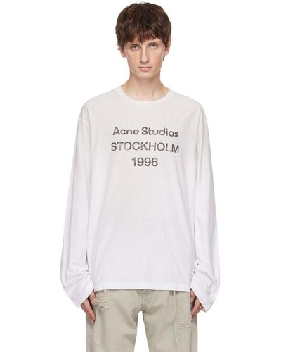 Acne Studios Distressed Long Sleeve T-shirt - White