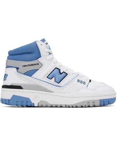 New Balance White & Blue 650 Sneakers - Black