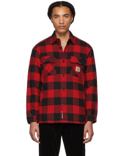 Carhartt Red And Black Check Merton Jacket Shirt
