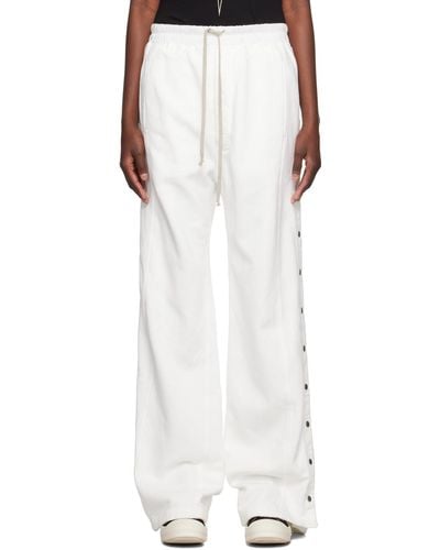 Rick Owens Off-white Pusher Lounge Trousers - Black