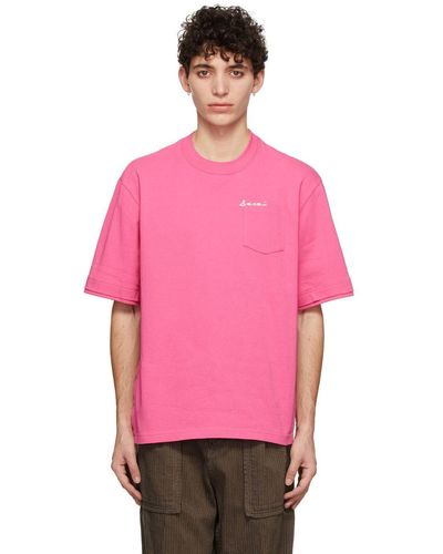 Sacai コットン Tシャツ - ピンク