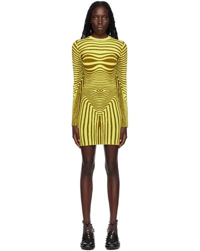 Jean Paul Gaultier Robe courte 'the body morphing' jaune
