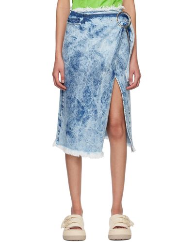 Marques'Almeida Marques Almeida Blue Denim Midi Skirt