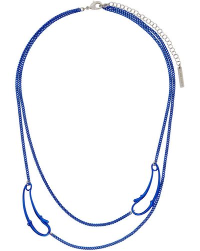 Hugo Kreit Safety Chain Necklace - Blue