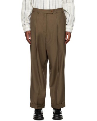 Cordera Pantalon façon tailleur brun - Vert