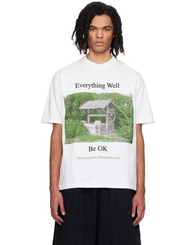 ONLINE CERAMICS ホワイト Everything Well Be Ok Tシャツ - グリーン