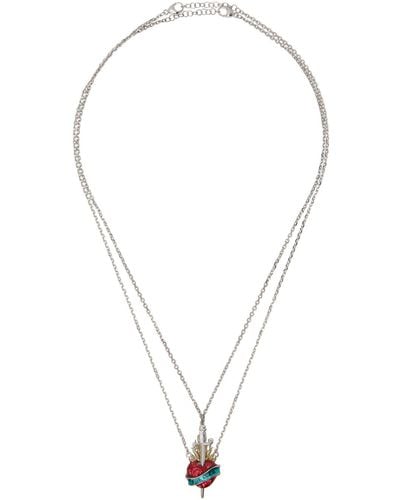 Jean Paul Gaultier Separable Heartsword Necklace - Metallic
