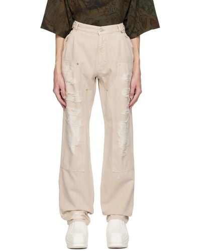 1017 ALYX 9SM Destroyed Trousers - Natural