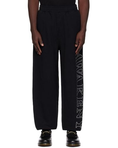 AWAKE NY Rhinestone Serif Sweatpants - Black
