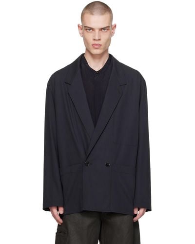 Lemaire Double Breasted Blazer - Blue