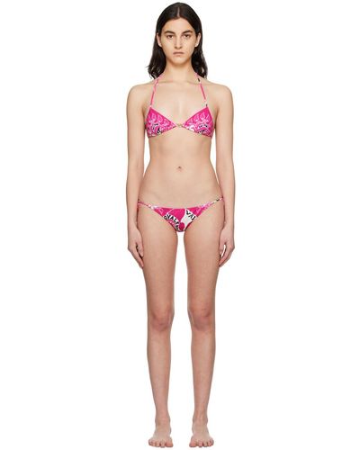 Valentino Bikini rose à attaches à nouer - Noir