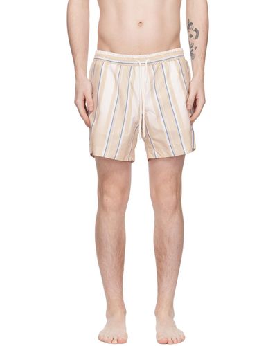Commas Striped Swim Shorts - Natural