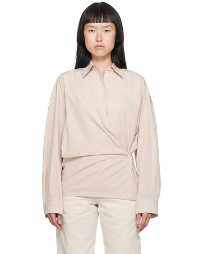 Lemaire Beige Twisted Shirt - Natural