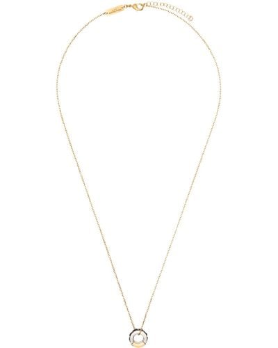 Maison Margiela Gold Pendant Necklace - White