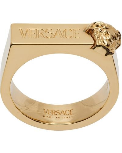 Versace ゴールド エングレーブ リング - メタリック
