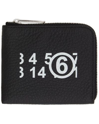 MM6 by Maison Martin Margiela Small Logo Zip Around Wallet - Black
