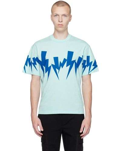 Neil Barrett T-shirt bleu à motif graphique