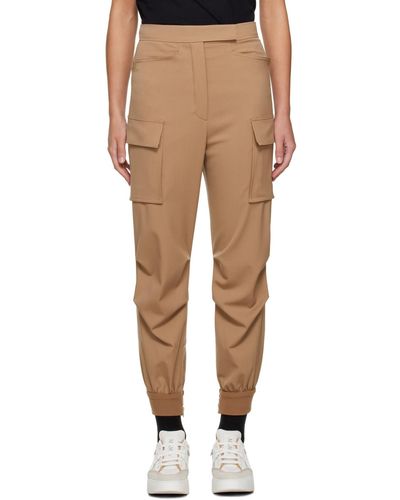 Max Mara Pantalon brun clair à poches cargo - Multicolore