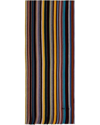 Paul Smith Multicolour Signature Stripe Scarf - Blue