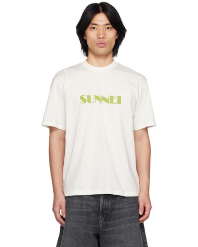 Sunnei ホワイト ロゴプリント Tシャツ