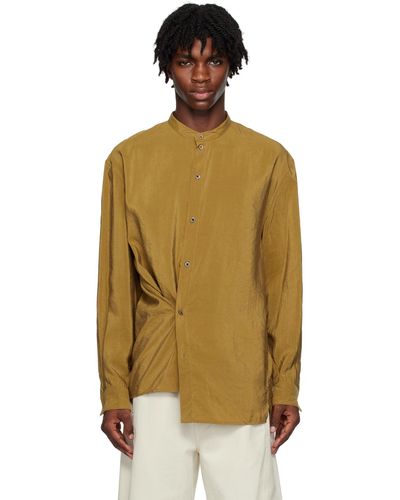 Lemaire Khaki Twisted Shirt - Multicolor