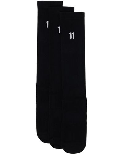 Boris Bidjan Saberi 11 Three-pack Black Logo & Type Socks