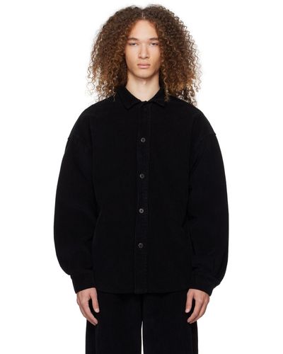 Les Tien オーバーサイズ シャツ - ブラック