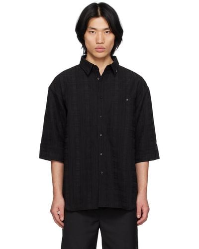 C2H4 Corbusian Fold-over Shirt - Black