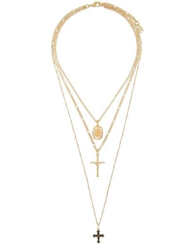 Dolce & Gabbana Cross Necklace - Black