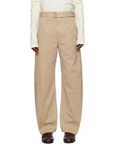 Lemaire Ssense Exclusive Beige Twisted Belted Jeans - Natural