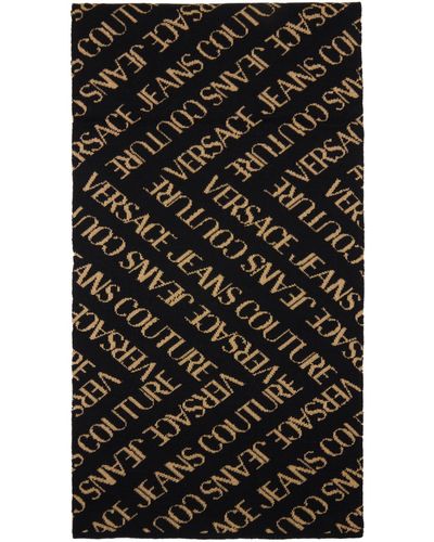 Versace Jeans Couture Écharpe noir et doré métallique