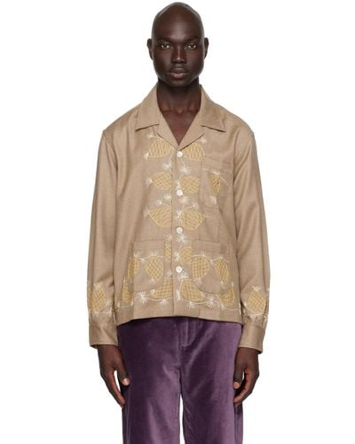 Bode Taupe Sweet Pine Shirt - Multicolour
