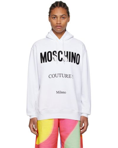 Moschino ホワイト Couture フーディ - ブラック