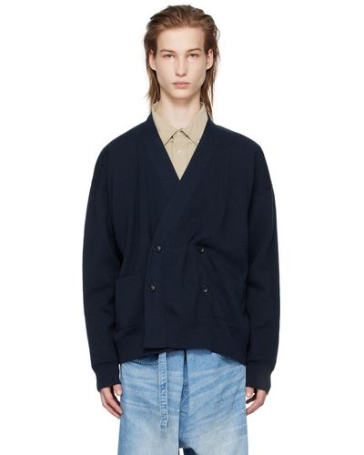 Meanswhile Double-Breasted Cardigan - Blue