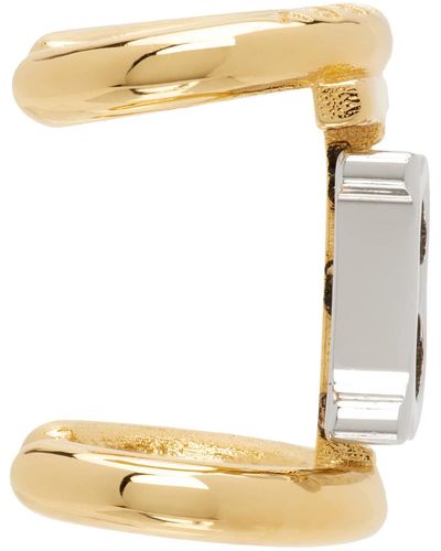 Burberry Gold Monogram Motif Single Ear Cuff - Metallic