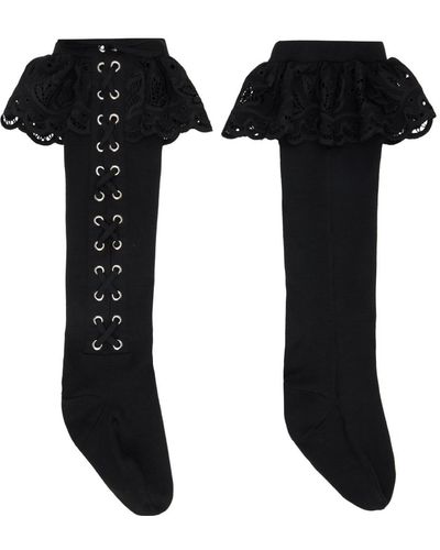 Chopova Lowena Lace-up Socks - Black