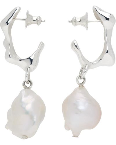Faris Seep Baroque Drop Earrings - White