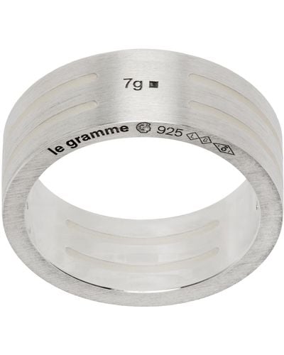Le Gramme Perforated Ribbon 7G Ring - Metallic
