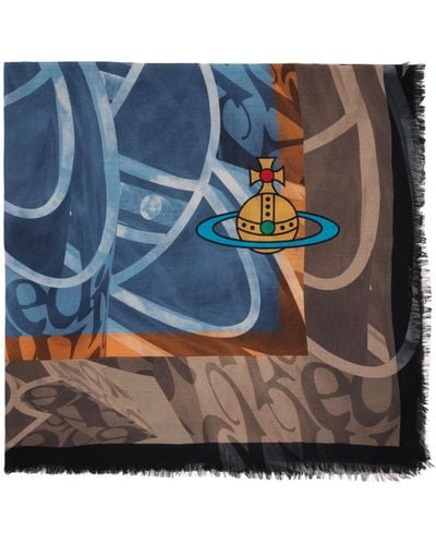 Vivienne Westwood ブルー 3d Multi Orb スカーフ