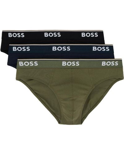 BOSS Three-pack Multicolour Briefs - Green