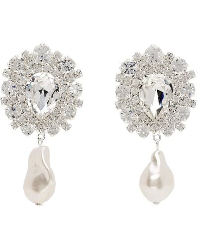 Magda Butrym Crystal & Pearl Earrings - White