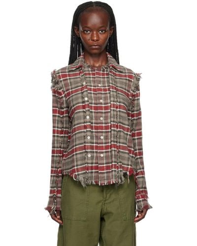 R13 Gray & Red Flat Shirt - Multicolor