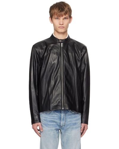 Leather  B-Monogram Quilted Jacket - Leather Outerwear In Bone