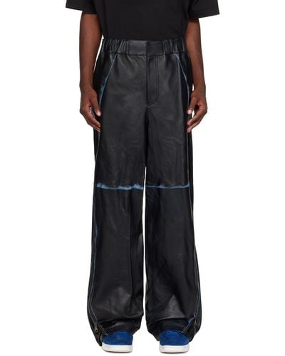 Adererror Black Painted Leather Trousers