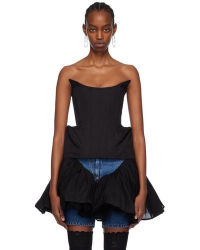 Pushbutton Puff Detail Camisole - Black