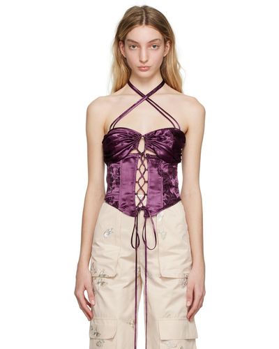 Kim Shui Camisole de style corset mauve exclusive à ssense - Violet