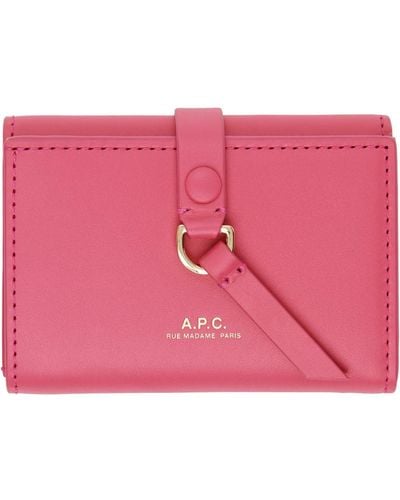 A.P.C. . Pink Noa Trifold Simple Wallet