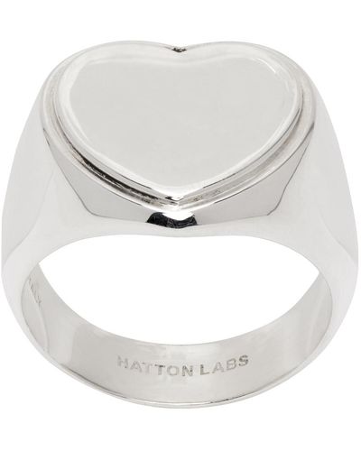 Hatton Labs Heart Signet Ring - White