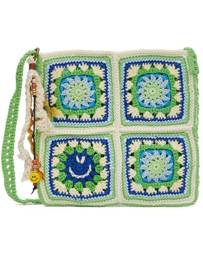 ANDERSSON BELL Hand Crochet Square Bag - Green